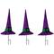 14" LED Lighted Purple Witches Hat Outdoor Halloween Pathway Markers, 3ct.